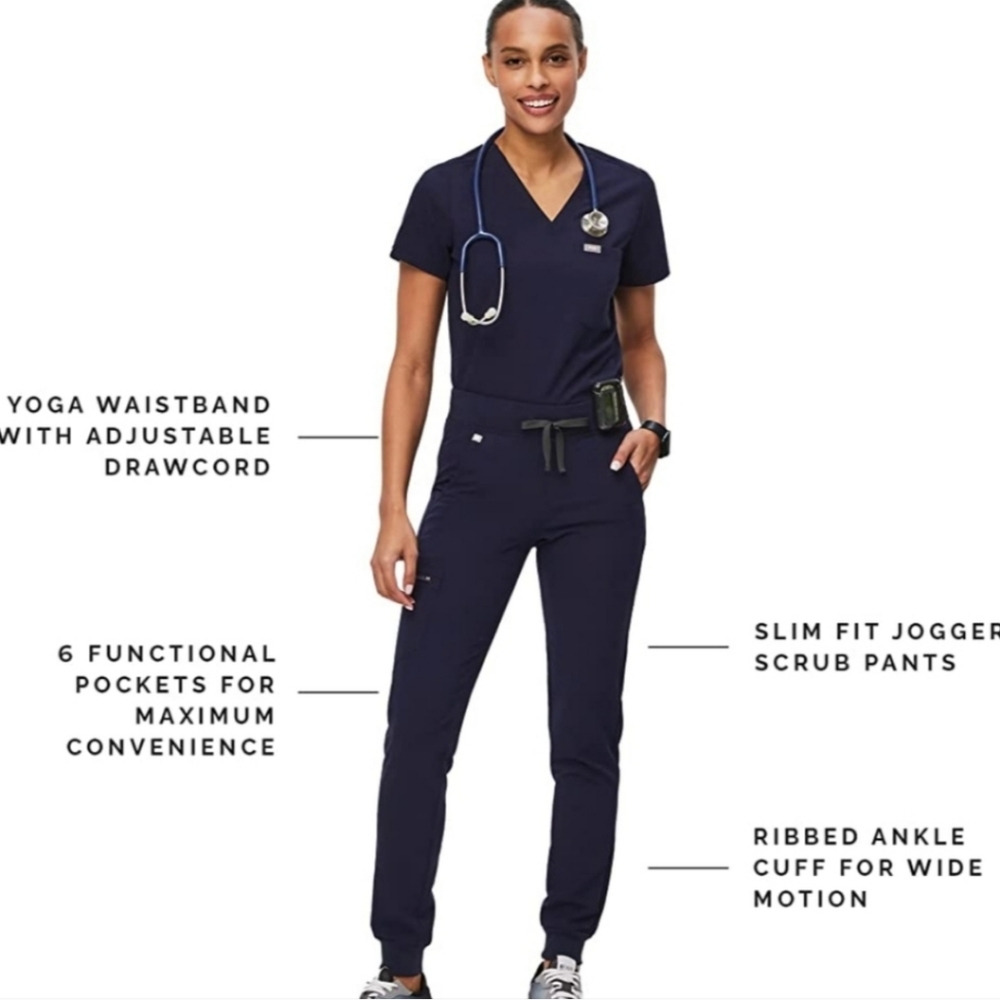 Figs Navy Zamora Jogger Scrub Pants NWT - Picture 6 of 10